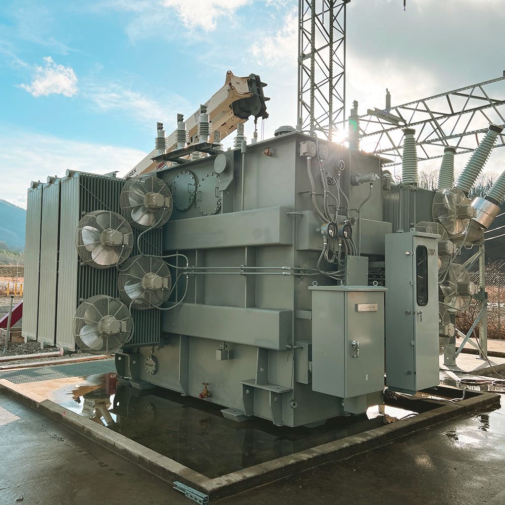 Large power transformer energized in a substation