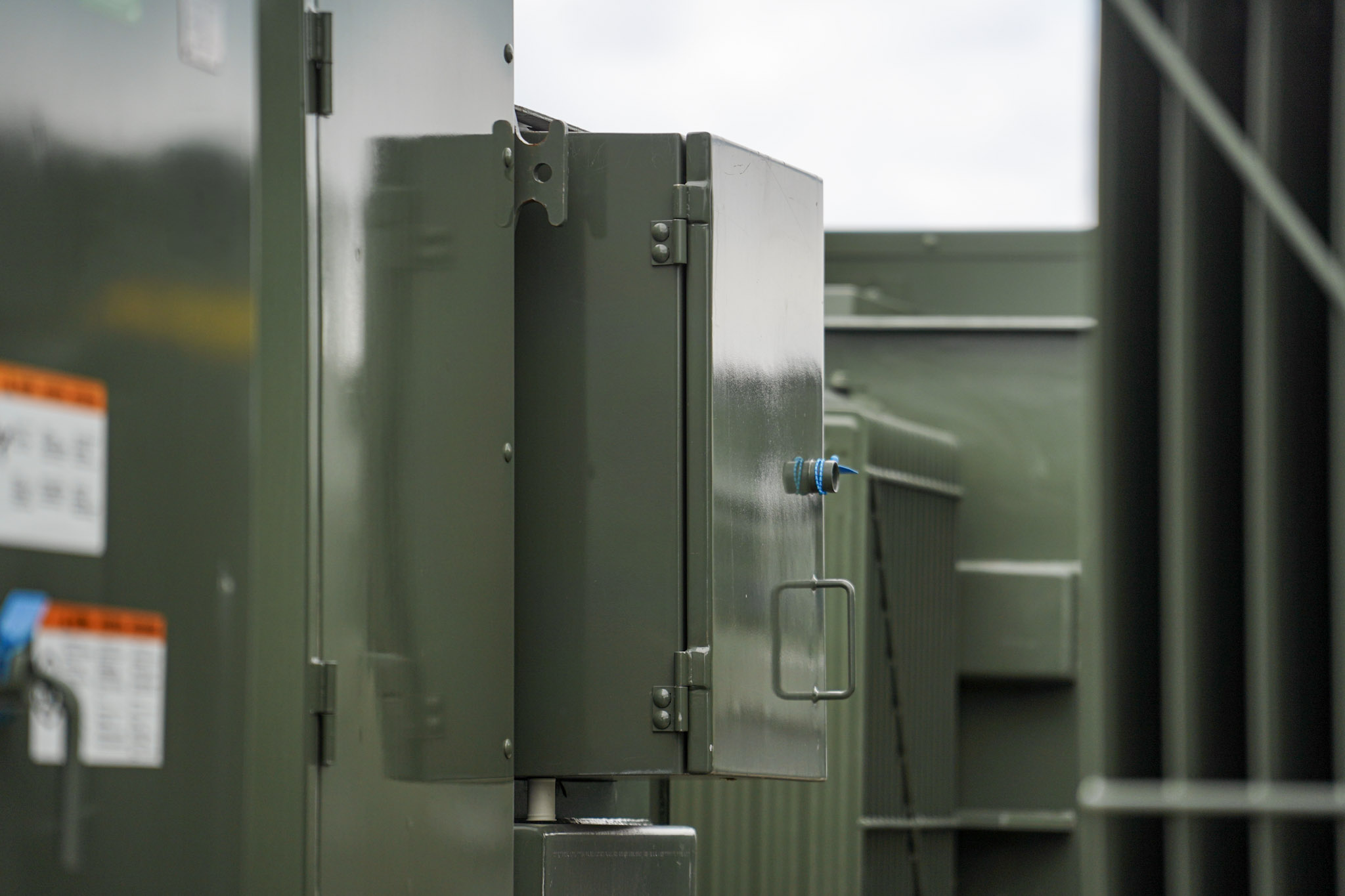 Labeled components inside a JCL padmount transformer cabinet