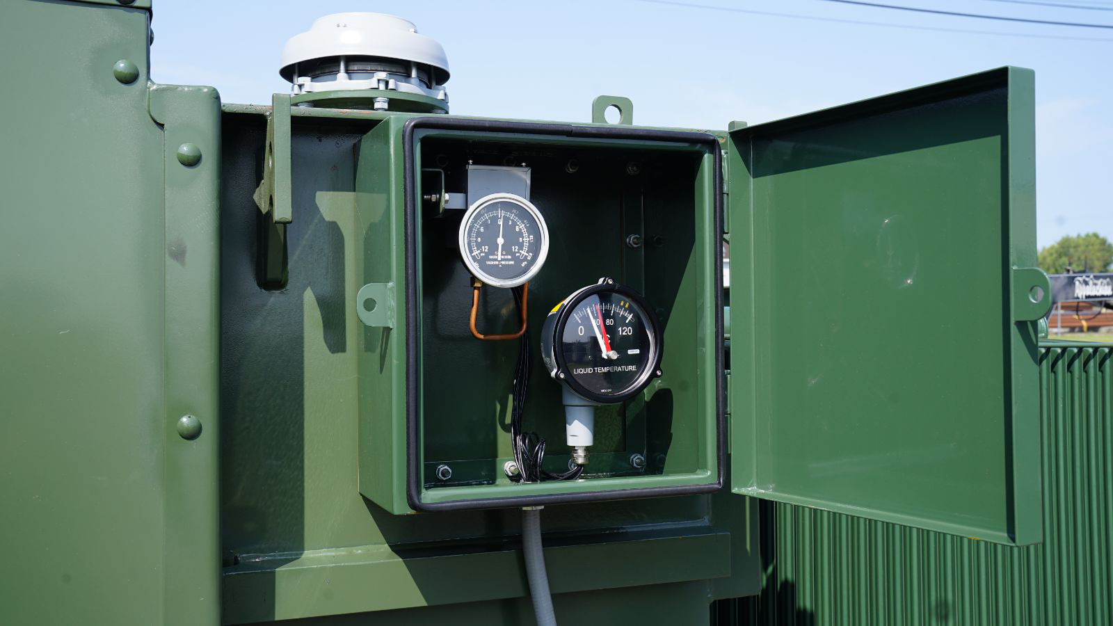 Gauge cluster inside a JCL padmount transformer cabinet