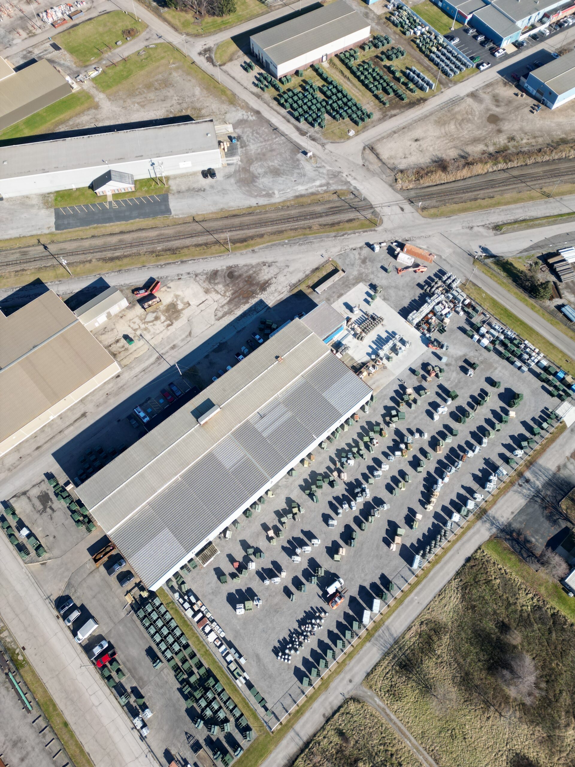 Aerial view of the JCL Energy yard and shop in Sharon, PA