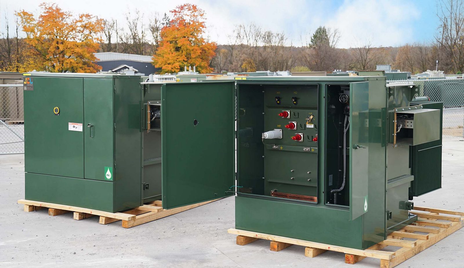 Custom substation transformer staged for a data center deployment