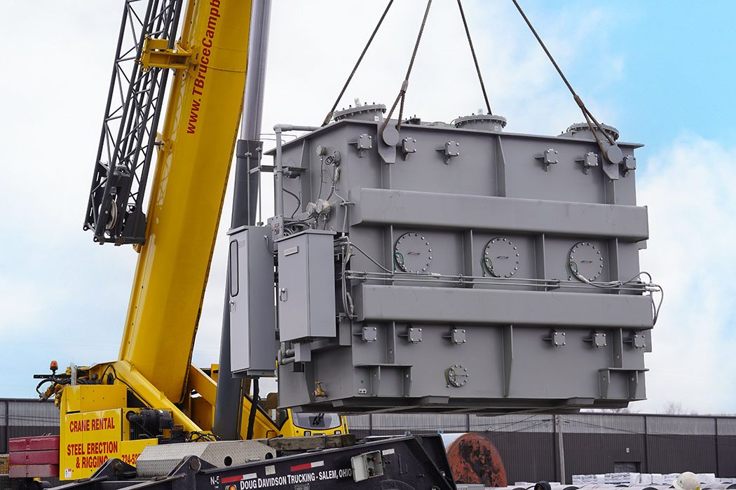 Substation transformers staged for phased delivery